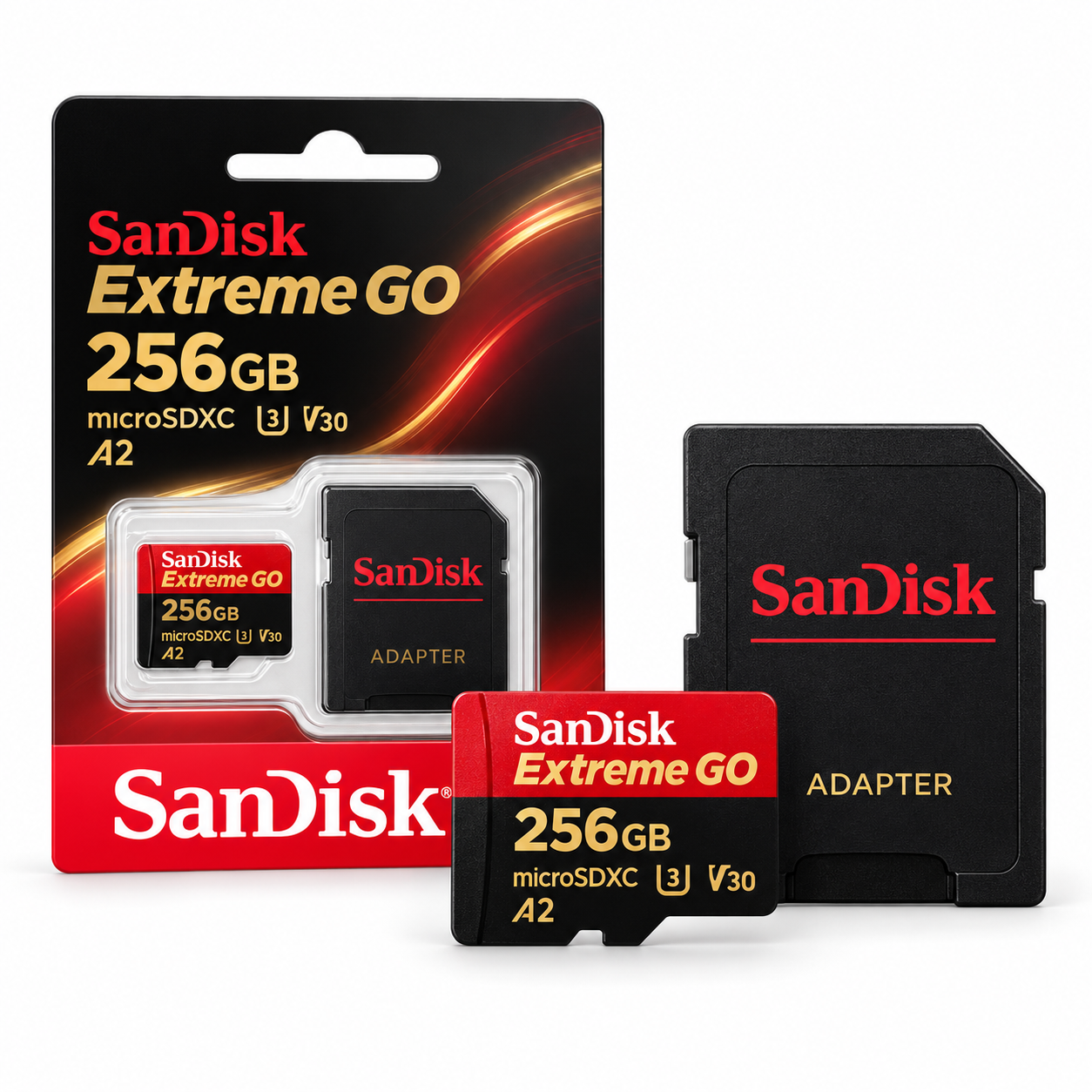 SanDisk Extreme Go microSDXC 256GB + adaptor